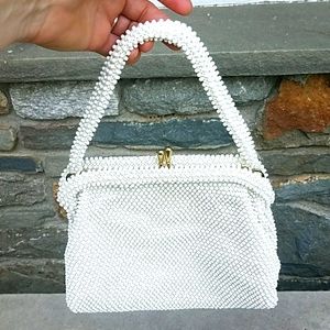 Vintage Corde bead beaded purse
